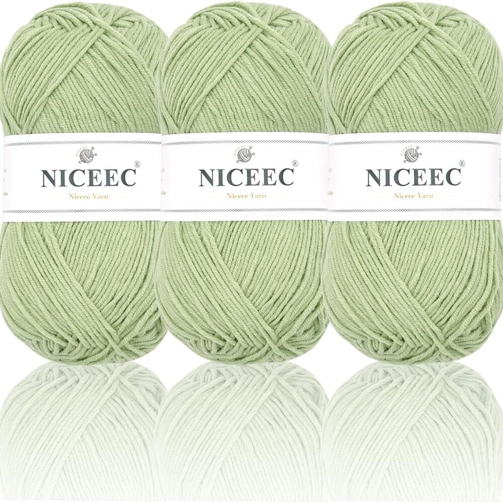 NICEEC 3 Skeins Soft Cotton Yarn, 5Ply, Cotton Blend, Soft & Sturdy